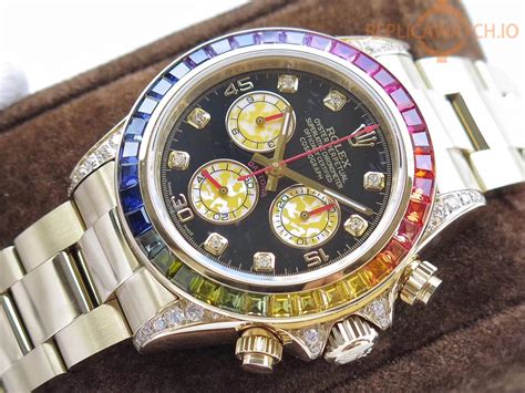 fake rolex rainbow watch|rolex with rainbow bezel.